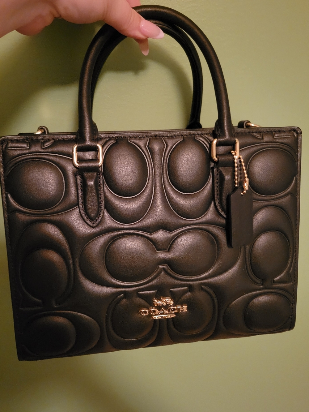SOLD *NWT* Coach Small Maggie Black Embossed Tote